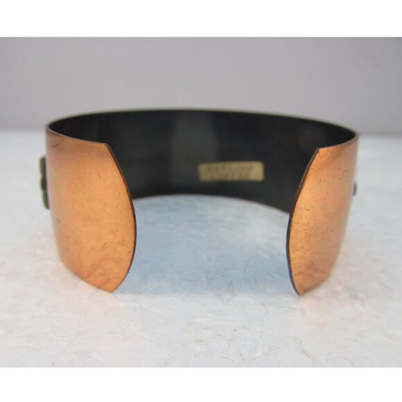 Vintage Southwestern Genuine Copper Cuff Bracelet with Textured Design - Picture 7 of 14